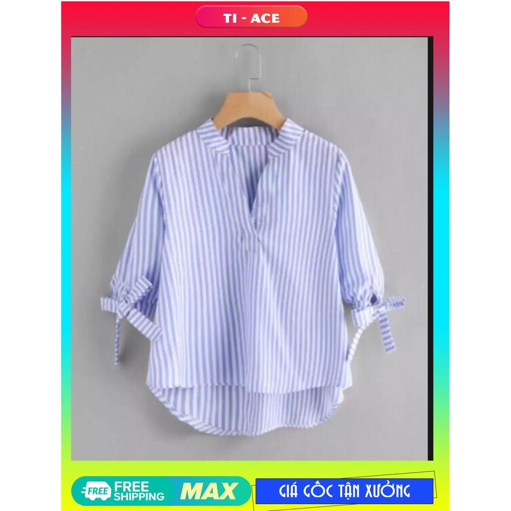 Áo Sơ Mi Cổ Trụ Tay Nơ Lusia