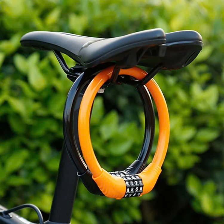 Khóa Xe Đạp Thể Thao Chống Trộm Khóa Dây Treo Yên Xe Đạp 4 Số Xoay Mã Khóa Tránh Mất Chìa Khóa - Hãng
