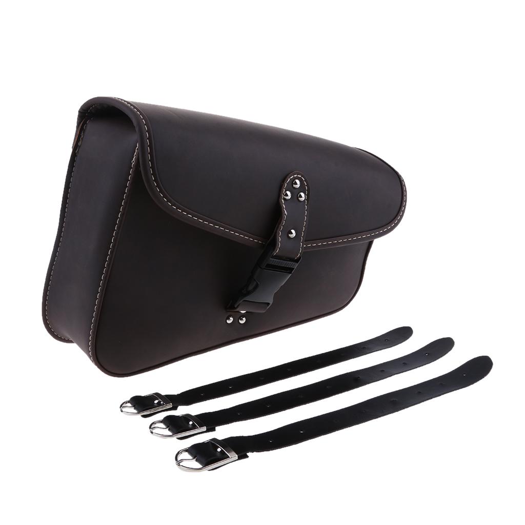 Left & Right PU Leather Solo Saddle Bag for 2004-2013 Harley Sportster XL883 XL1200