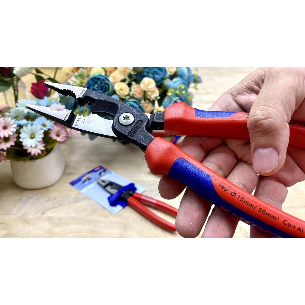 Kìm điện đa năng, tuốt cắt bấm cos 8 inch, KNIPEX 13 82 200