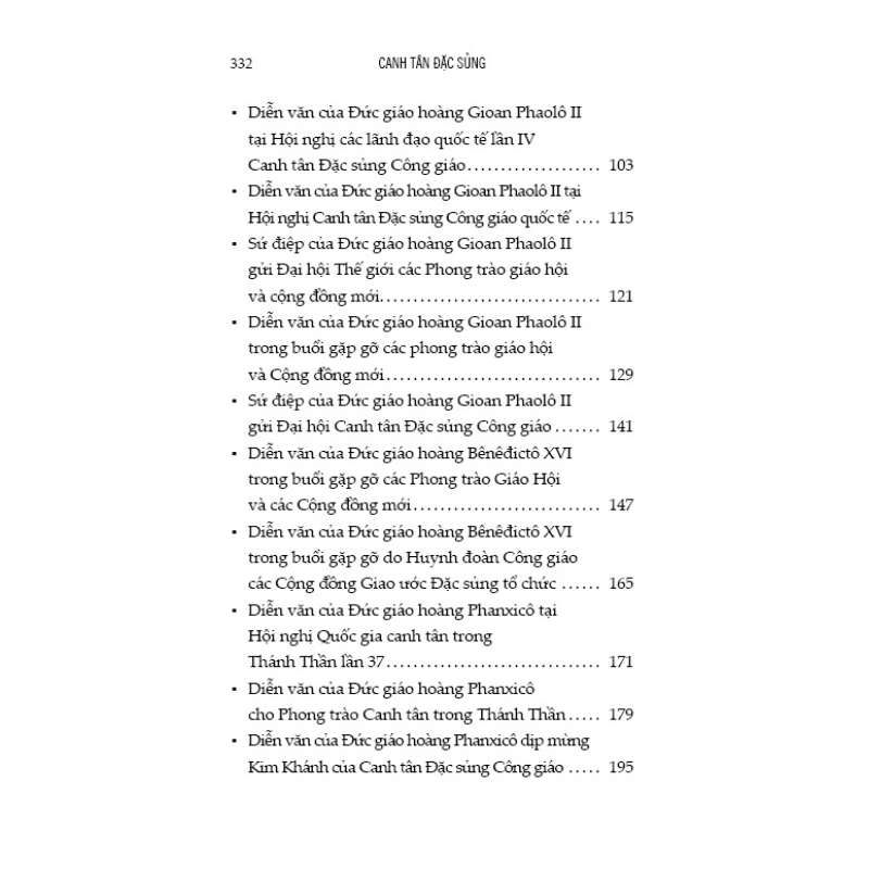 CANH TÂN ĐẶC SỦNG - Dòng Chảy Ân Sủng Cho Giáo Hội