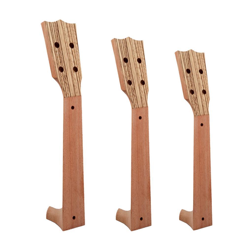 Unfinished Zebrawood Ukulele Neck Headstock Musical Instrument Parts
