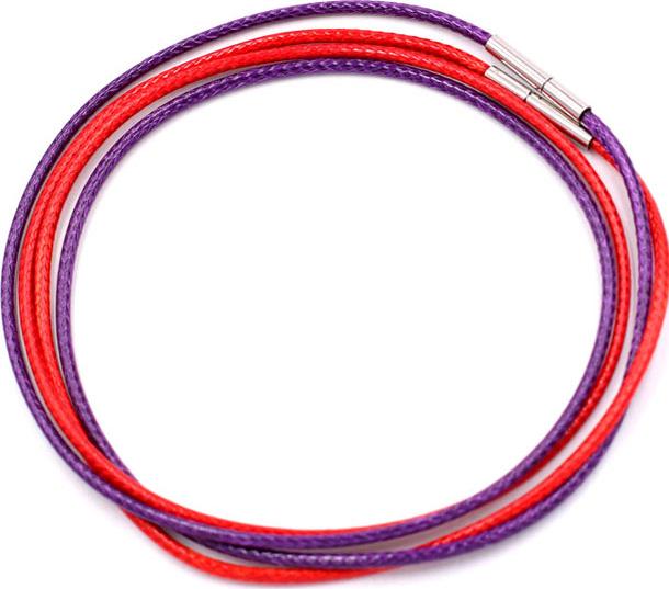 Combo 2 sợi dây đeo cổ cao su - tím + đỏ DCSOI1
