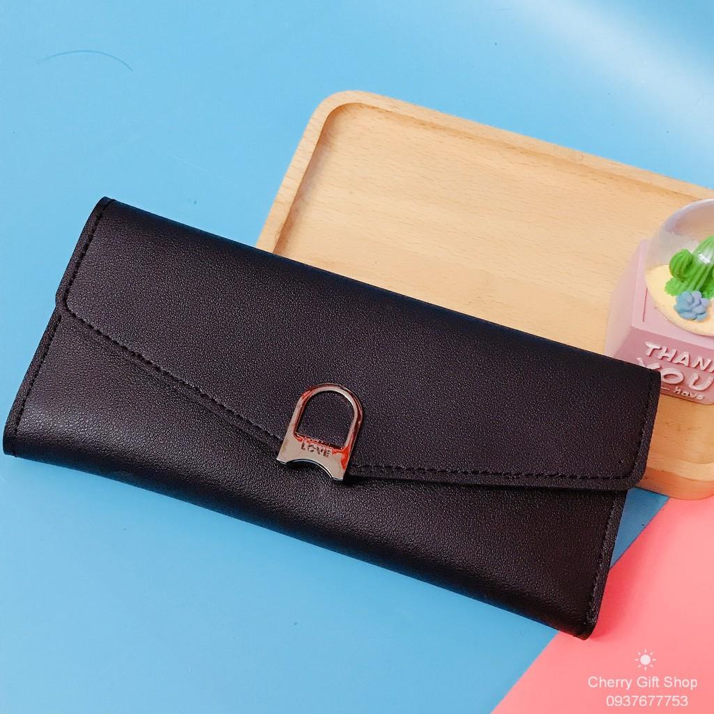Bóp Ví Nữ Khóa Chữ Love Dễ Thương Phong Cách Hàn Quốc Ảnh Thật Shop Chụp