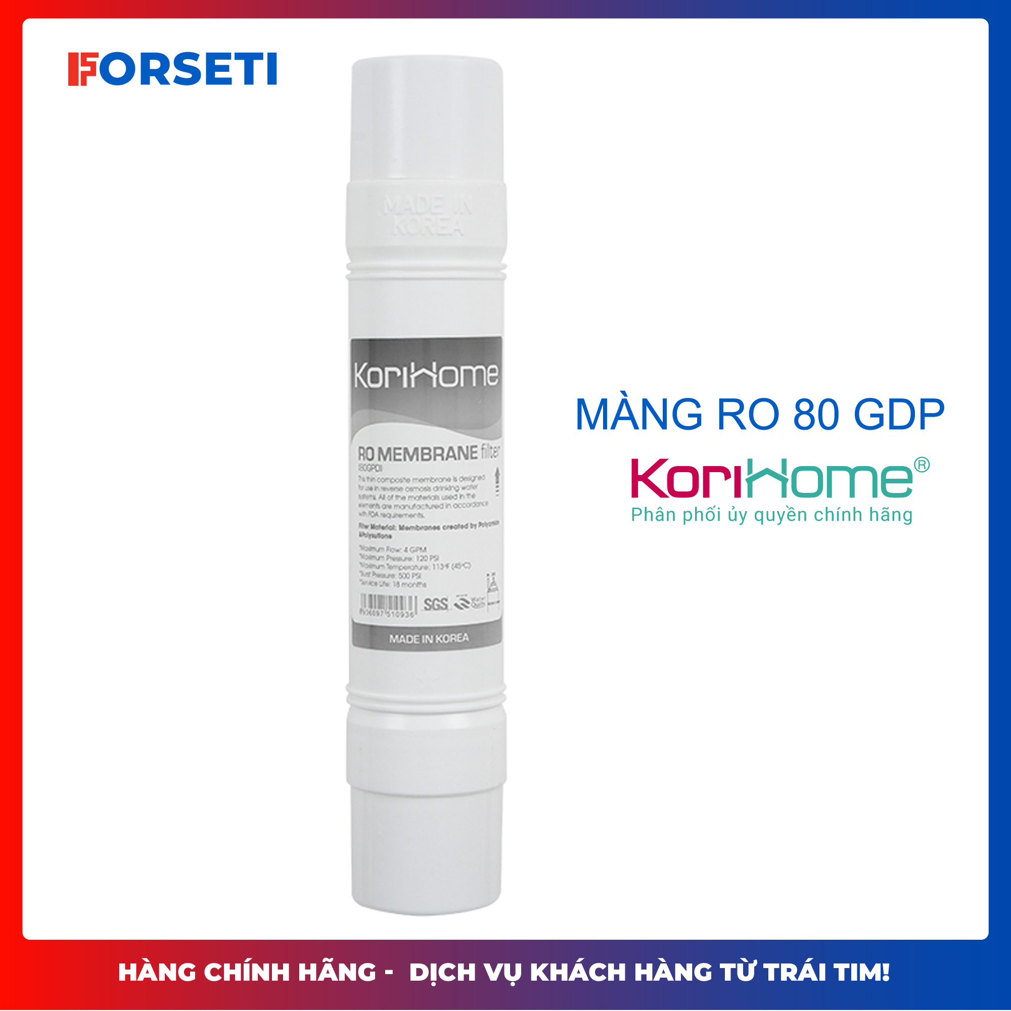 Trọn bộ combo 10 lõi lọc Korihome dành cho máy lọc nước WPK-60-S Hàng chính hãng
