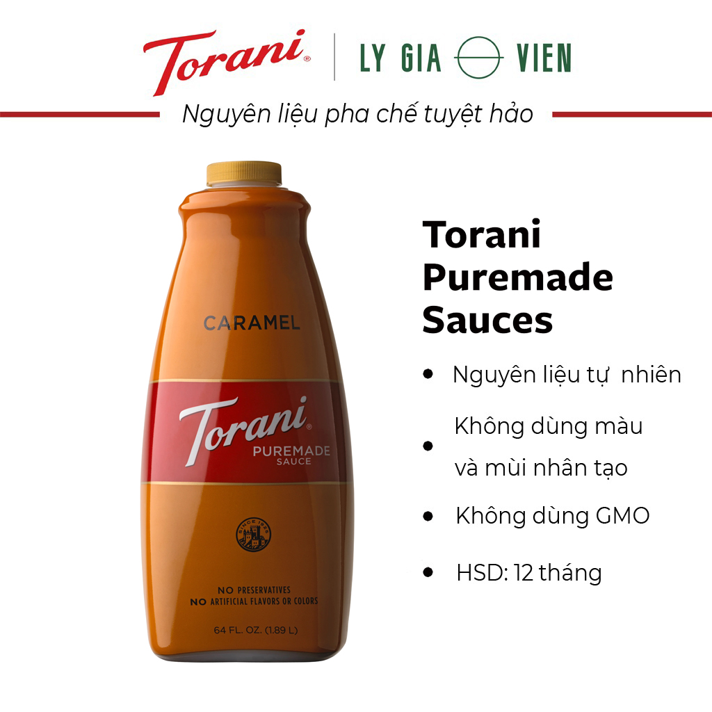 Hình ảnh Sốt Đường Torani Puremade Caramel Sauce 1,89 lít Mỹ