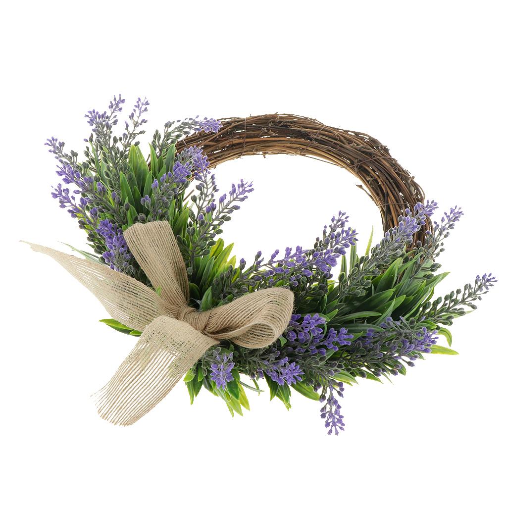 Simulation Lavender Flower Wreath Rattan Garland Home Shop Wedding Decor