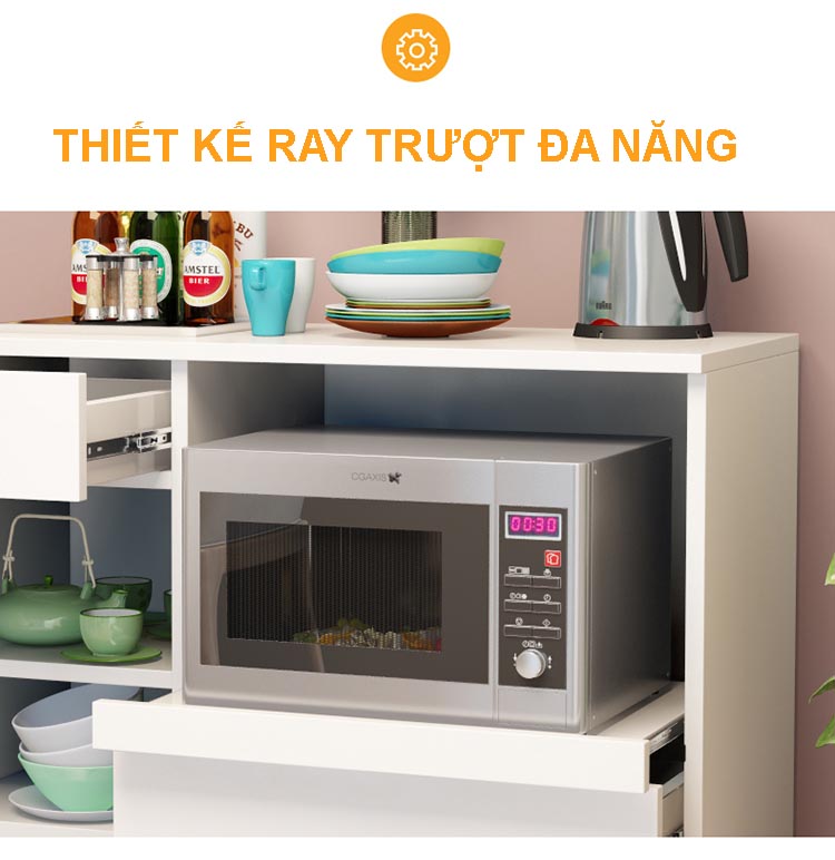 Kệ tủ bếp KB10-1 để lò nướng để lò vi sóng đồ nhà bếp nồi cơm điện loại tốt mã gỗ MDF lõi xanh chống ẩm chống nước cao cấp sản xuất tại Việt Nam