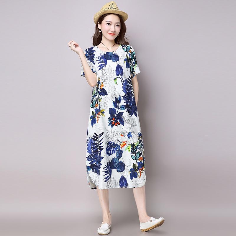 Đầm suông, đầm nữ vải đũi dáng dài mặc nhà, đi chơi, dạo phố Da143
