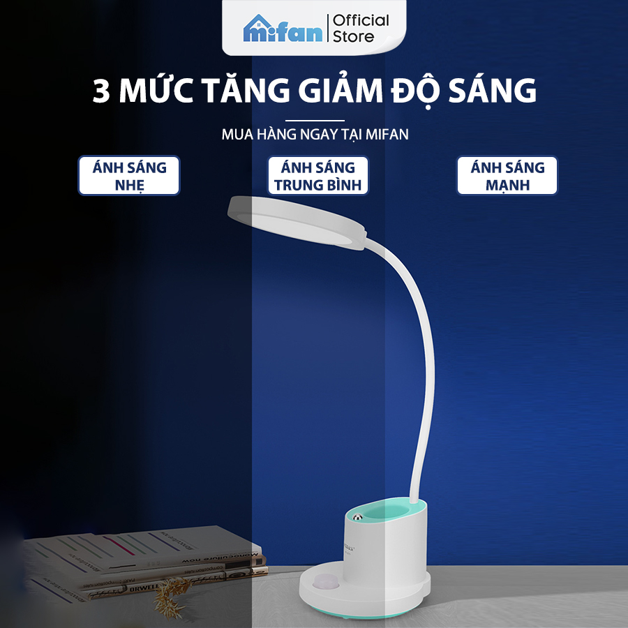 Hình ảnh Đèn học để bàn chống cận tích điện Weidasi 6079 - LED 3 mức độ sáng bảo vệ mắt đọc sách làm việc - Thân mềm xoay linh hoạt