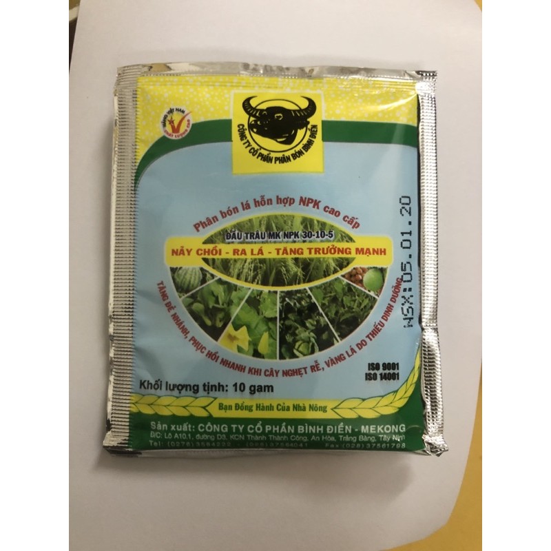 Phân bón lá cao cấp Đầu Trâu MK 30-10-5 10g