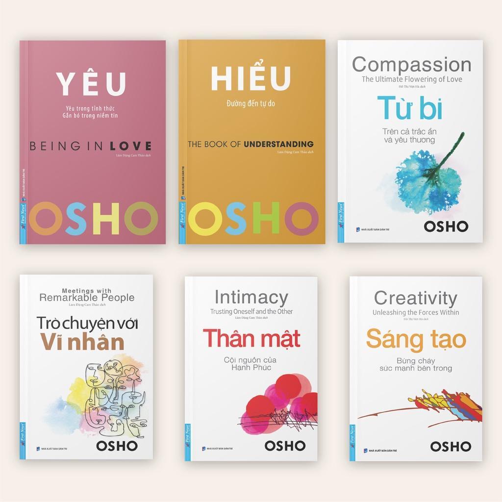 Combo OSHO Yêu+Hiểu+Từ Bi +Trò Chuyện Với Vĩ Nhân+Thân Mật+Sáng Tạo Bản Quyền
