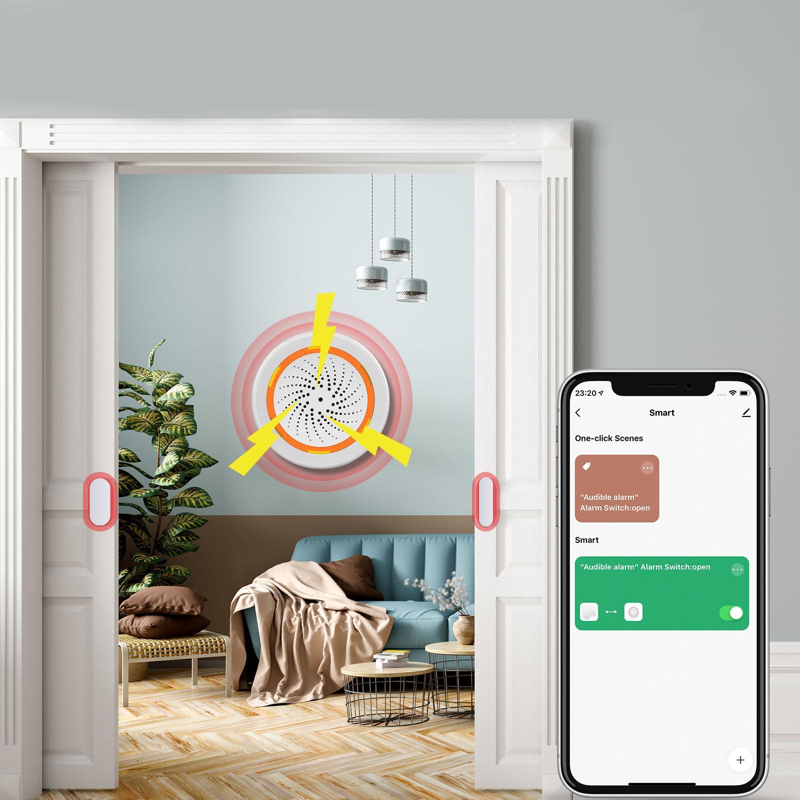 Remote Control Burglar Alarm, , Built in  Alarm, Panic Alarm for Tuya Supply, Threaten Thief Home Safety Patio Garages