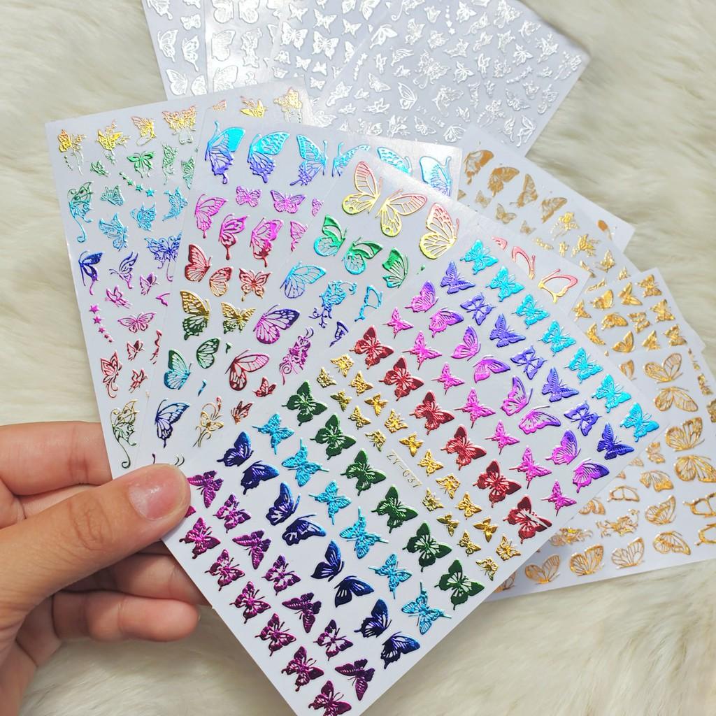 Sticker Bướm Hologram Trang Trí Móng