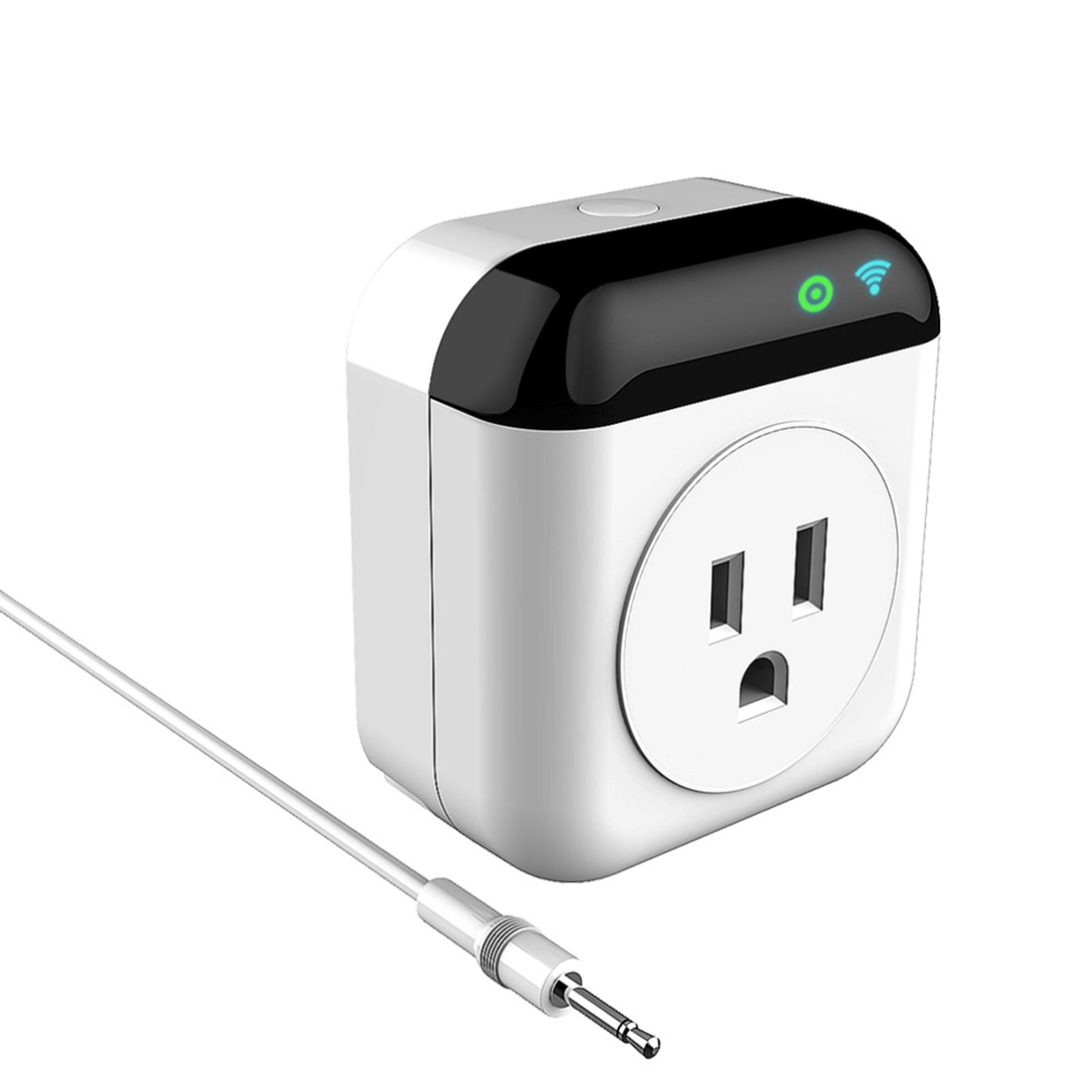Programmable Smart Wifi Thermostat Plug Outlet Mini Temperature Controller 10A Plug-in Socket APP Control Voice Control Schedule Timer Electric Switch for Heating Cooling Appliances