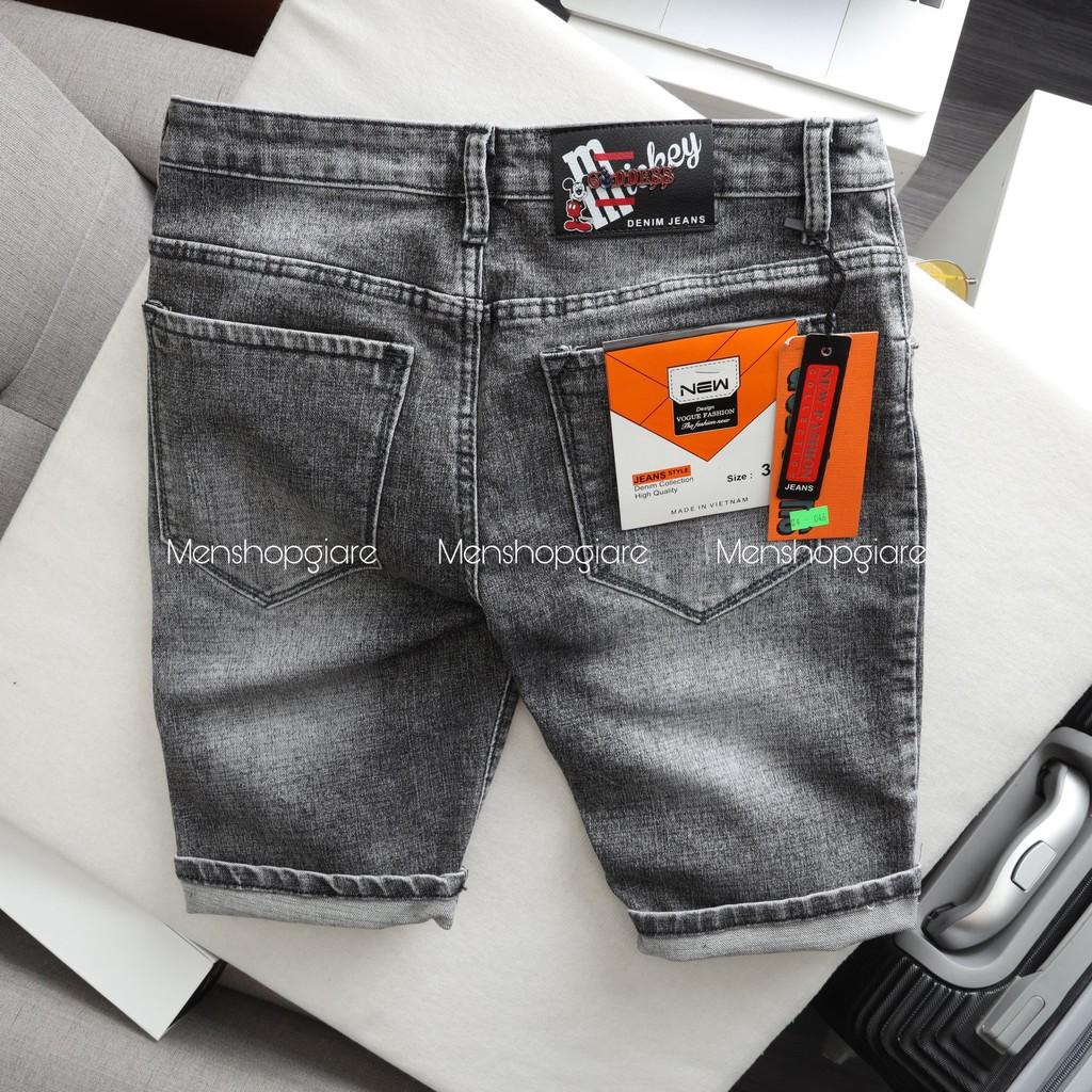 Quần Short Nam VNXK Short Jean Nam Cào Xước Phong Cách Thời Trang