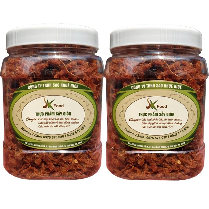 COMBO 2 HŨ KHÔ BÒ SỢI AN TOÀN VSTP-KHÔ HEO VỊ BÒ SK FOOD