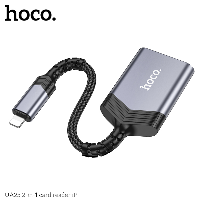 Bộ đọc thẻ nhớ cho điện thoại Type C, IP Hoco UA25, chuyển đổi thẻ nhớ cho thiết bị di động, laptop - hàng chính hãng Hoco Mall Official