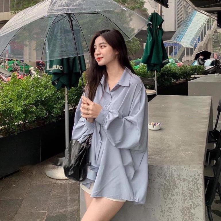 Áo sơ mi dáng lửng form rộng