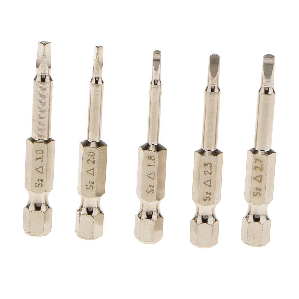 Magnetic Triangle Head Screwdriver Bits Tip Set S2 Steel 1/4'' Hex Shank Pack of 5