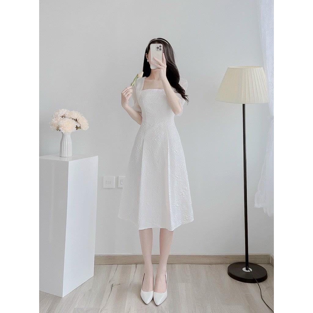 ĐẦM XÒE GẤM HOA TAY DÀI PHỐI TAY VOAN