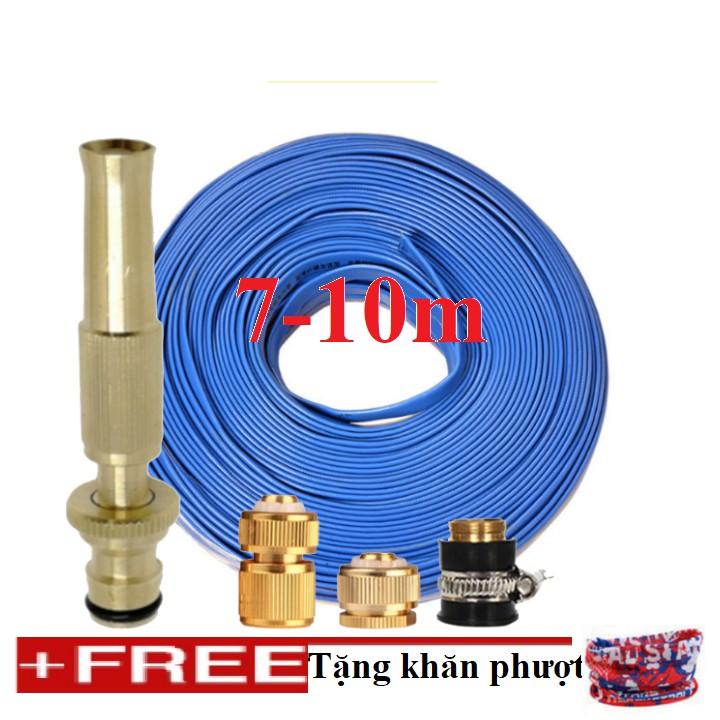 Bộ dây vòi xịt nước rửa xe, tưới cây . tăng áp 3 lần, loại 7m, 10m 206587 đầu đồng,cút đồng,+ tặng khăn phượt