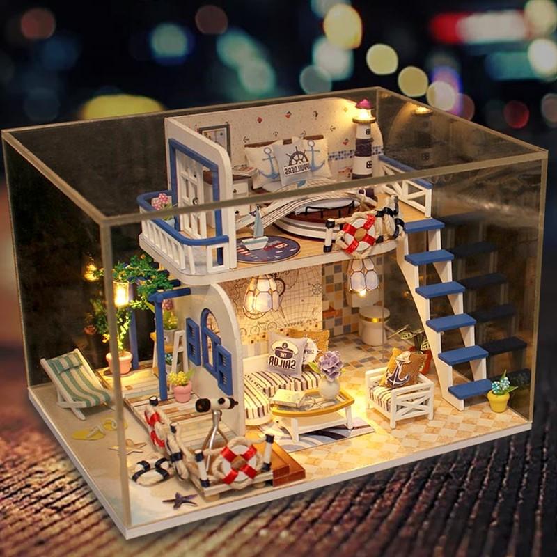 Mô hình nhà DIY Doll House Blue Coast kèm Đèn LED