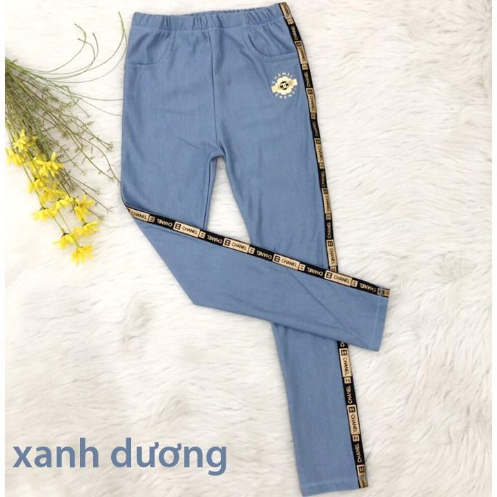 Quần legging dài bé gái từ 16-18kg thun giả jean - QG06