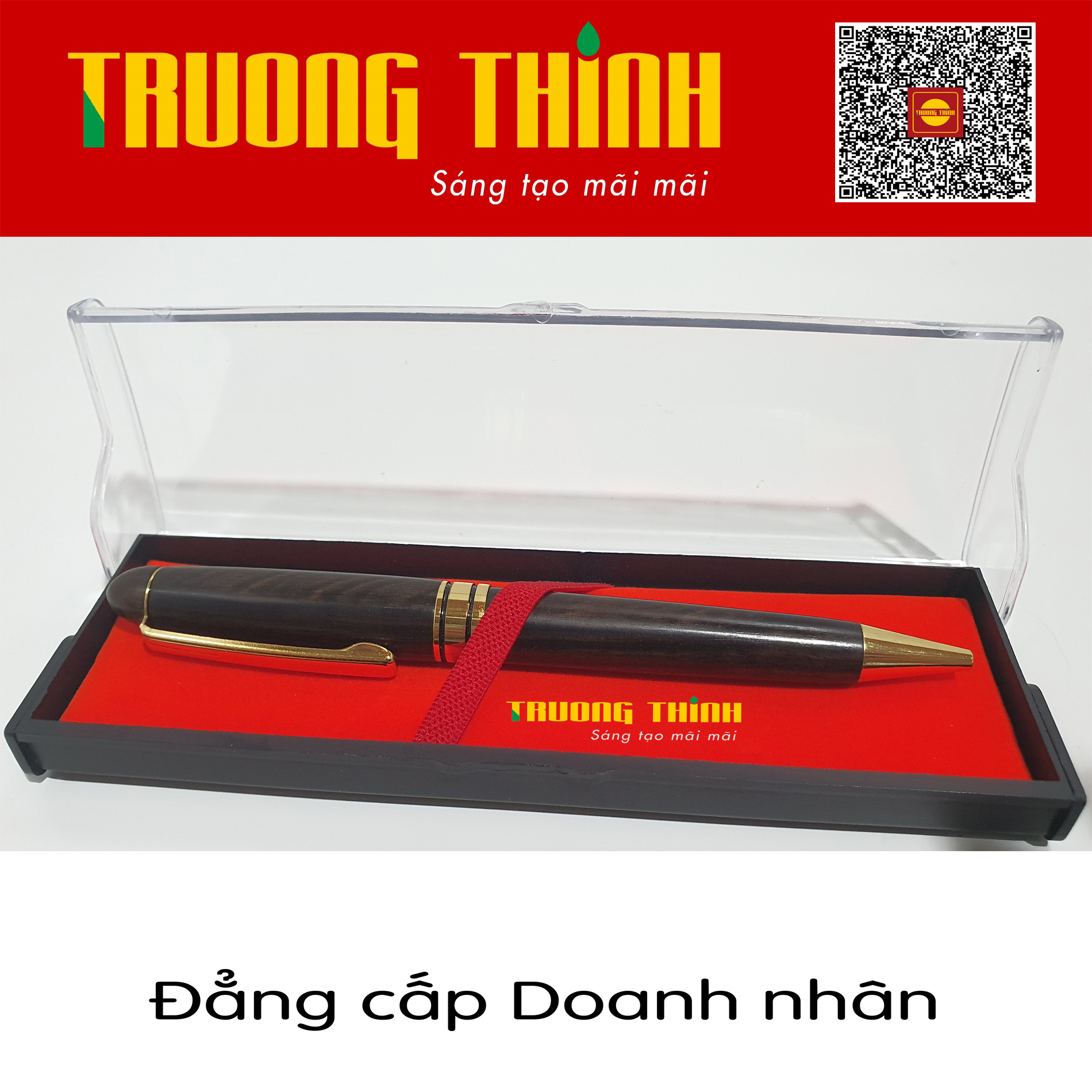 Bút Ký Gỗ Mun Vân Cao Cấp Sang Trọng Bền Đẹp Chính Hãng Trường Thịnh Đẳng Cấp Doanh Nhân. Loại Xoắn 15 cm