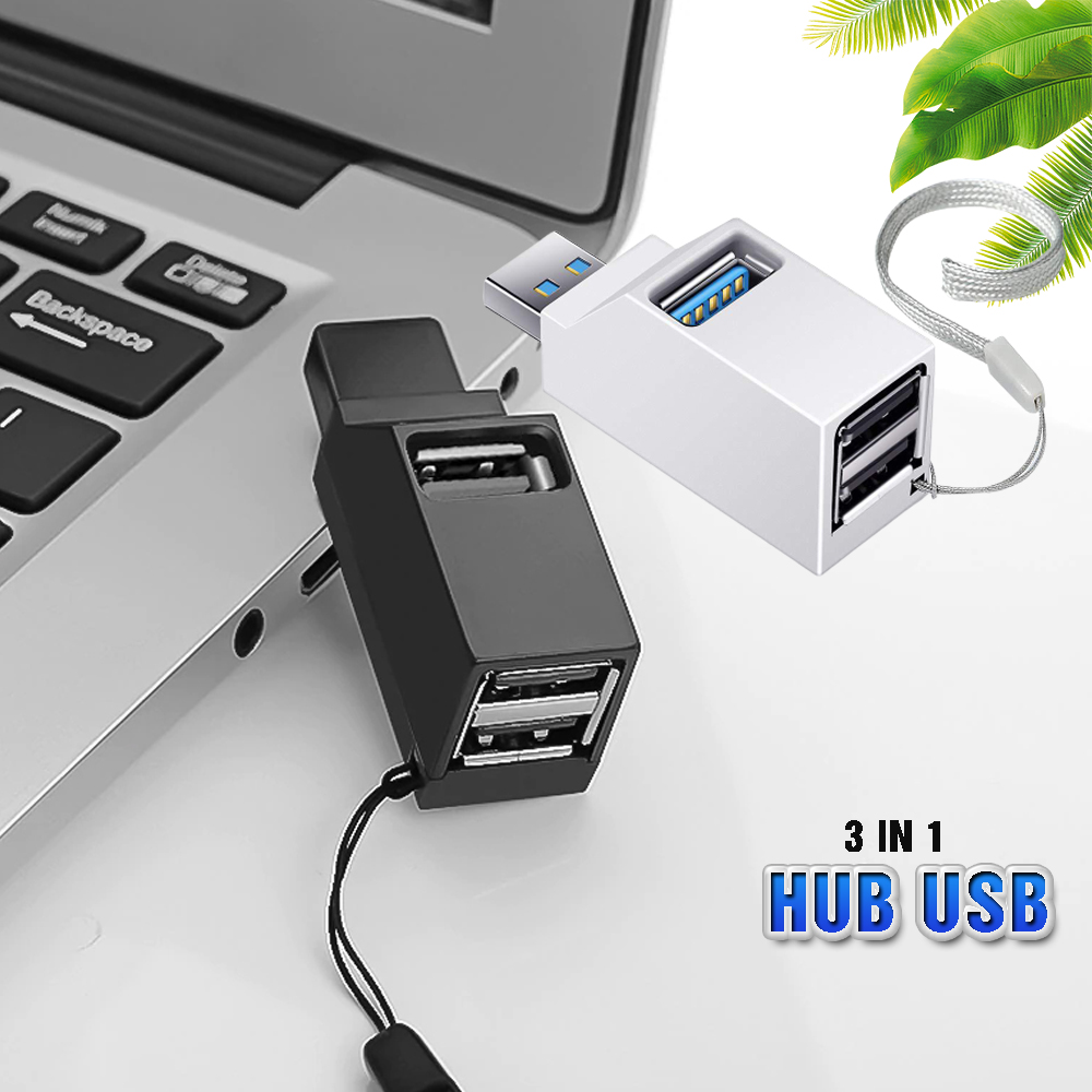 Bộ chia USB HUB 3 cổng USB 3.0 và USB2.0 độ cao cho máy tính, Laptop, PC, Tivi, Ô tô, xe hơi, thiết bị ngoại vi Dan House USB3.02.0