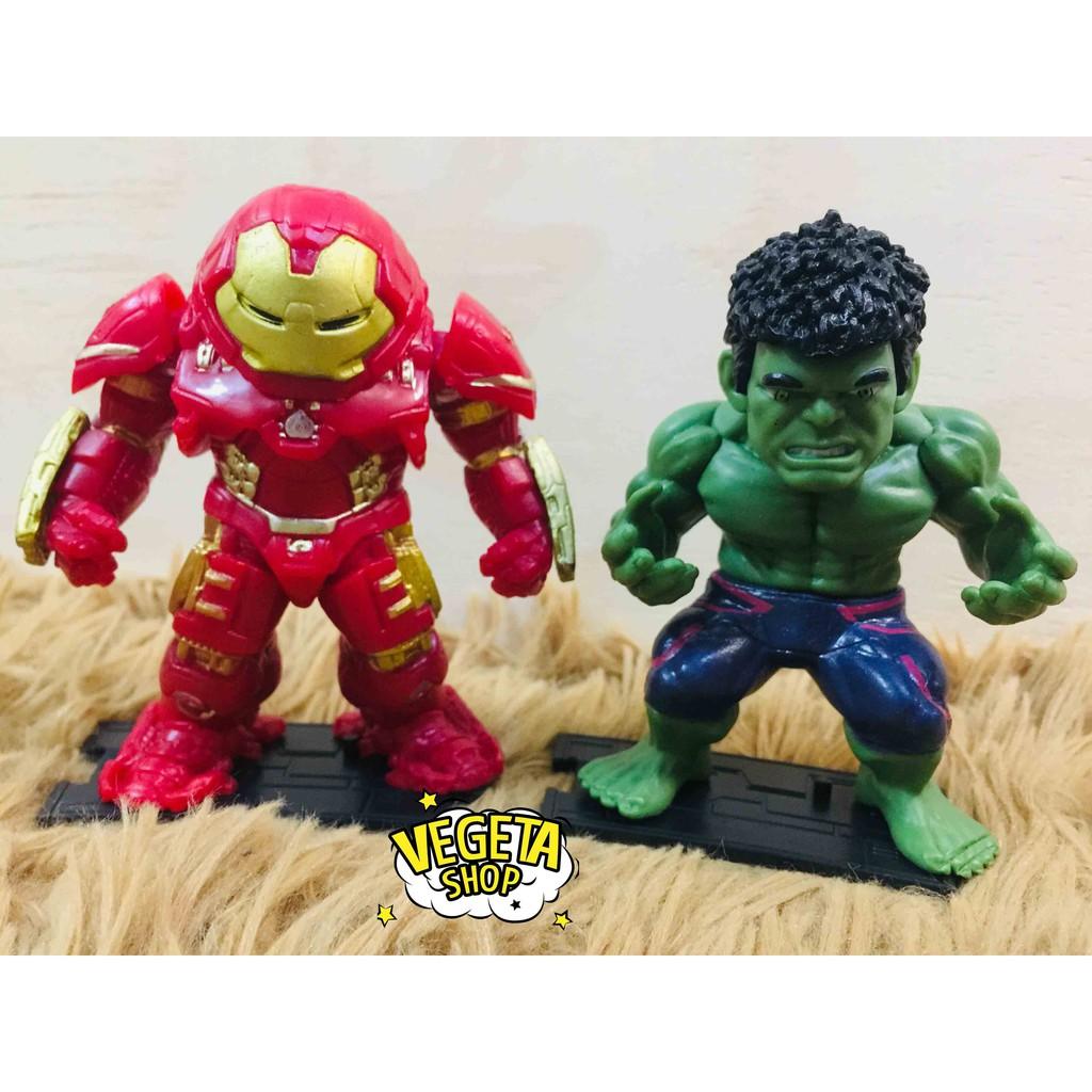 Mô hình Avengers Marvel - Trọn bộ 8 Biệt đội siêu anh hùng - Hulk Spider Iron Man Suit Captain Thor Wakanda Groot - 10cm