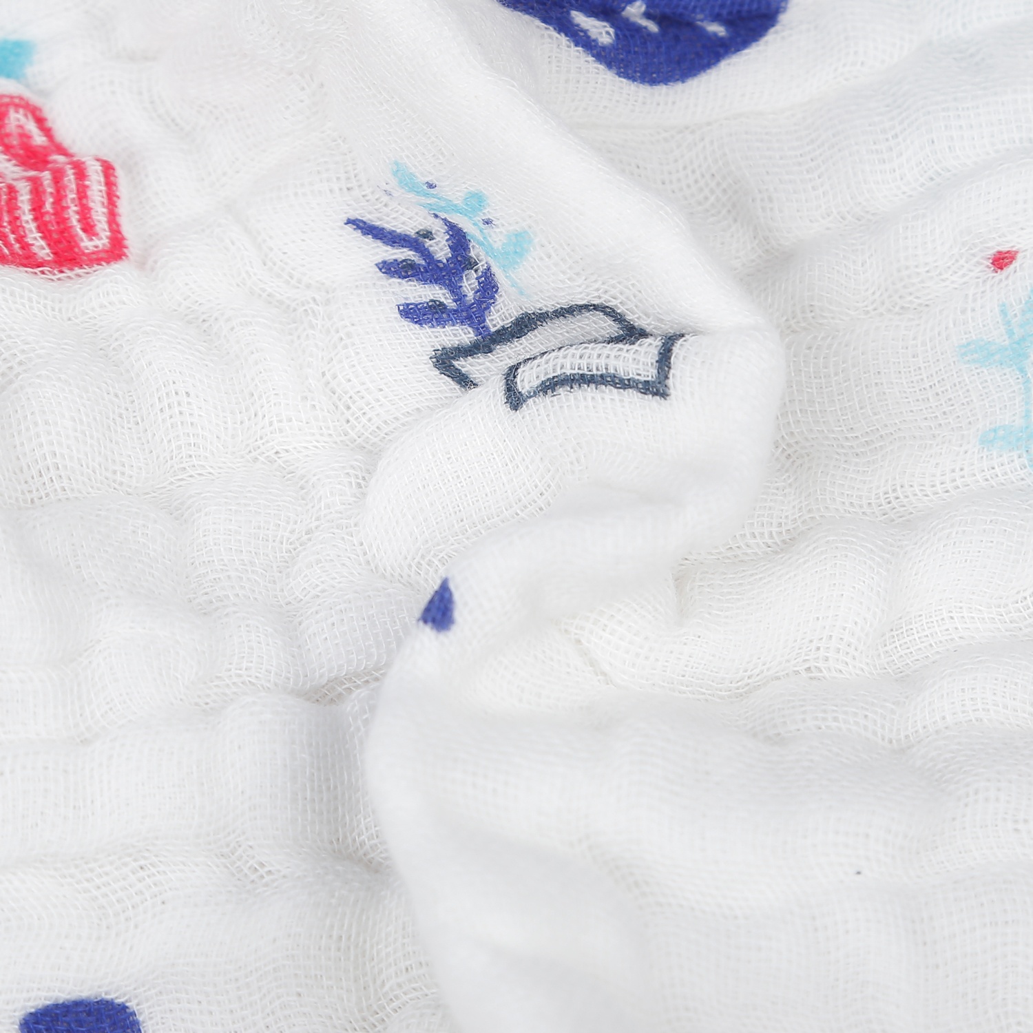 Hộp 6 khăn sữa nhăn cotton  4 lớp 25 cm x 25 cm mềm mịn, dày, thấm hút tốt dành cho bé