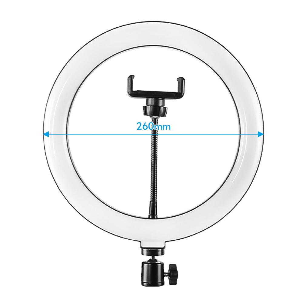 Đèn LED Fill Light USB hỗ trợ 3 nhiệt độ màu với giá đỡ điện thoại Tripod Max. Chiều cao 2m / 6,6ft cho - Màu đen - Đèn & Kẹp & Chân máy Ring Light 10 inch