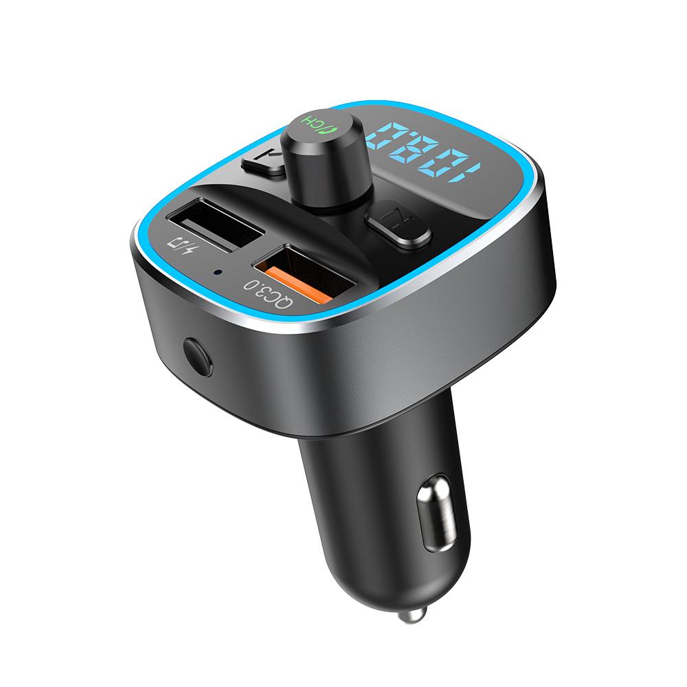 Máy nghe nhạc MP3 Xe hơi không dây BT5.0 Tự động gọi điện,Sạc USB kép với đèn LED đầy màu sắc