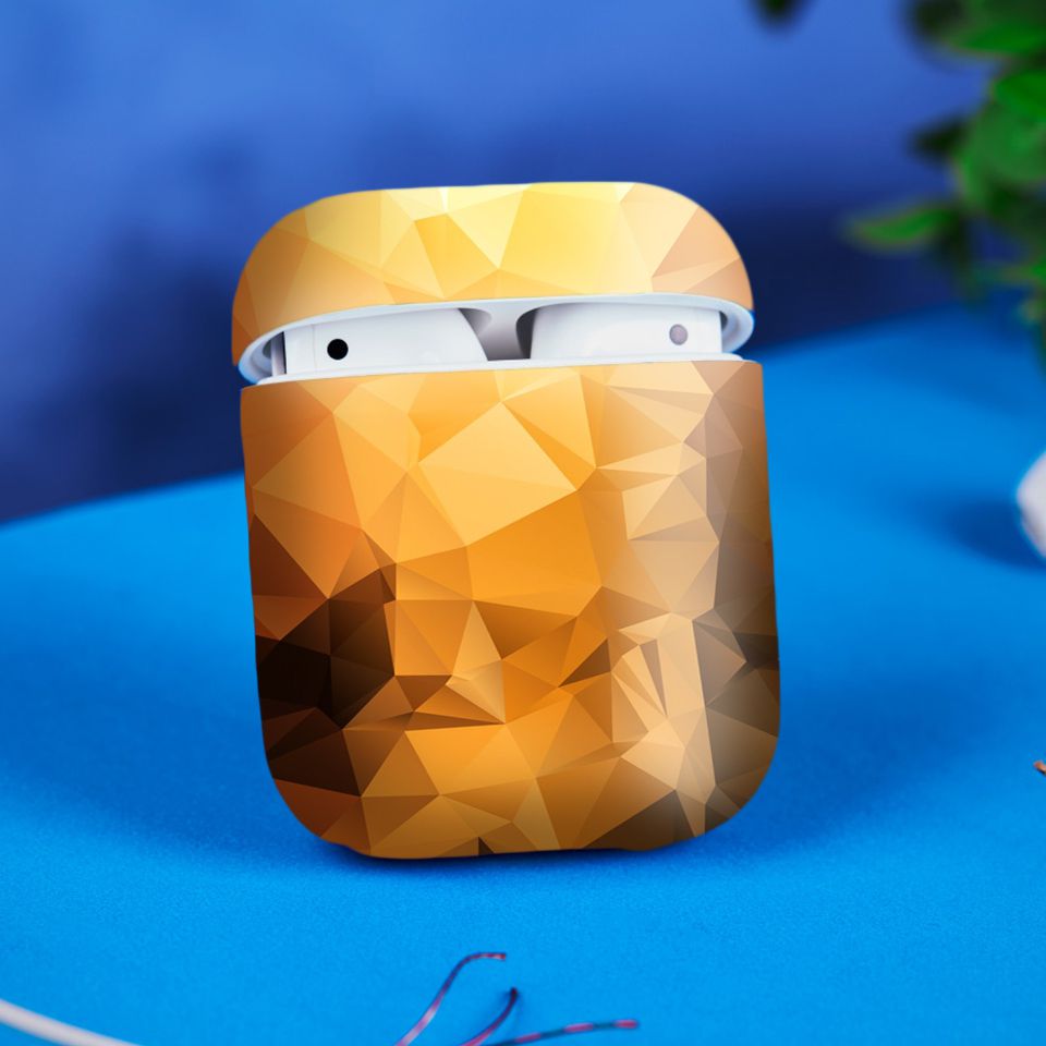 Miếng dán skin chống bẩn cho tai nghe AirPods in hình Vân kim cương - BG0013 (bản không dây 1 và 2