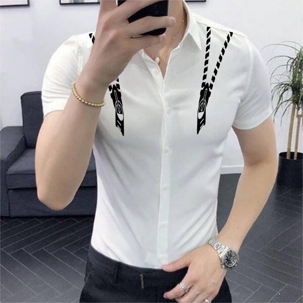 ÁO SƠ MI NAM TAY NGẮN PHỐI HỌA TIẾT SIÊU CHẤT, SIÊU ĐỘC ĐÁO