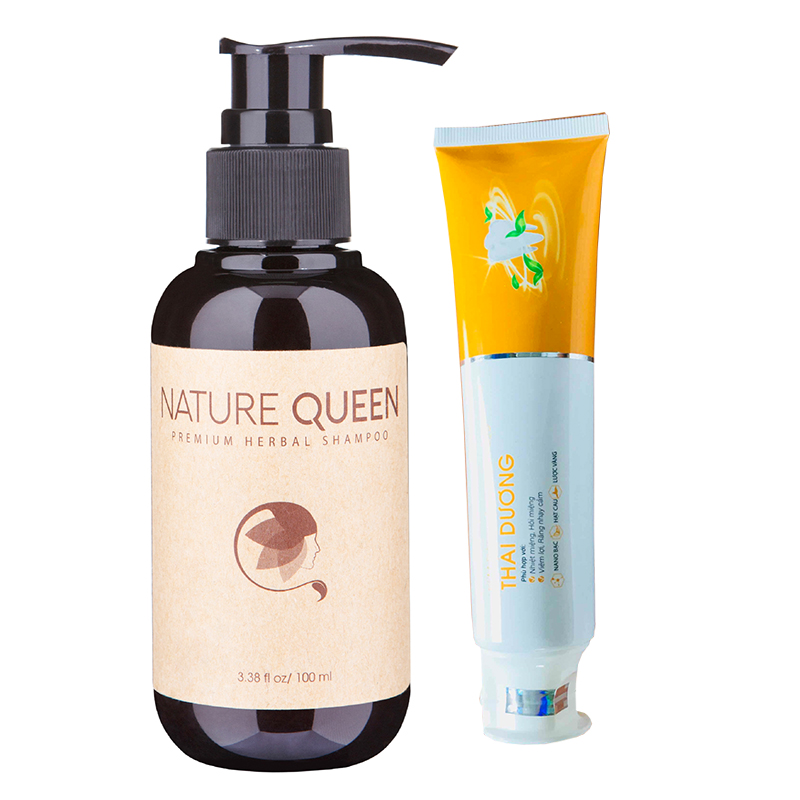 DẦU GỘI Nature Queen 100ml trị rụng tóc - Tặng Kem đánh răng