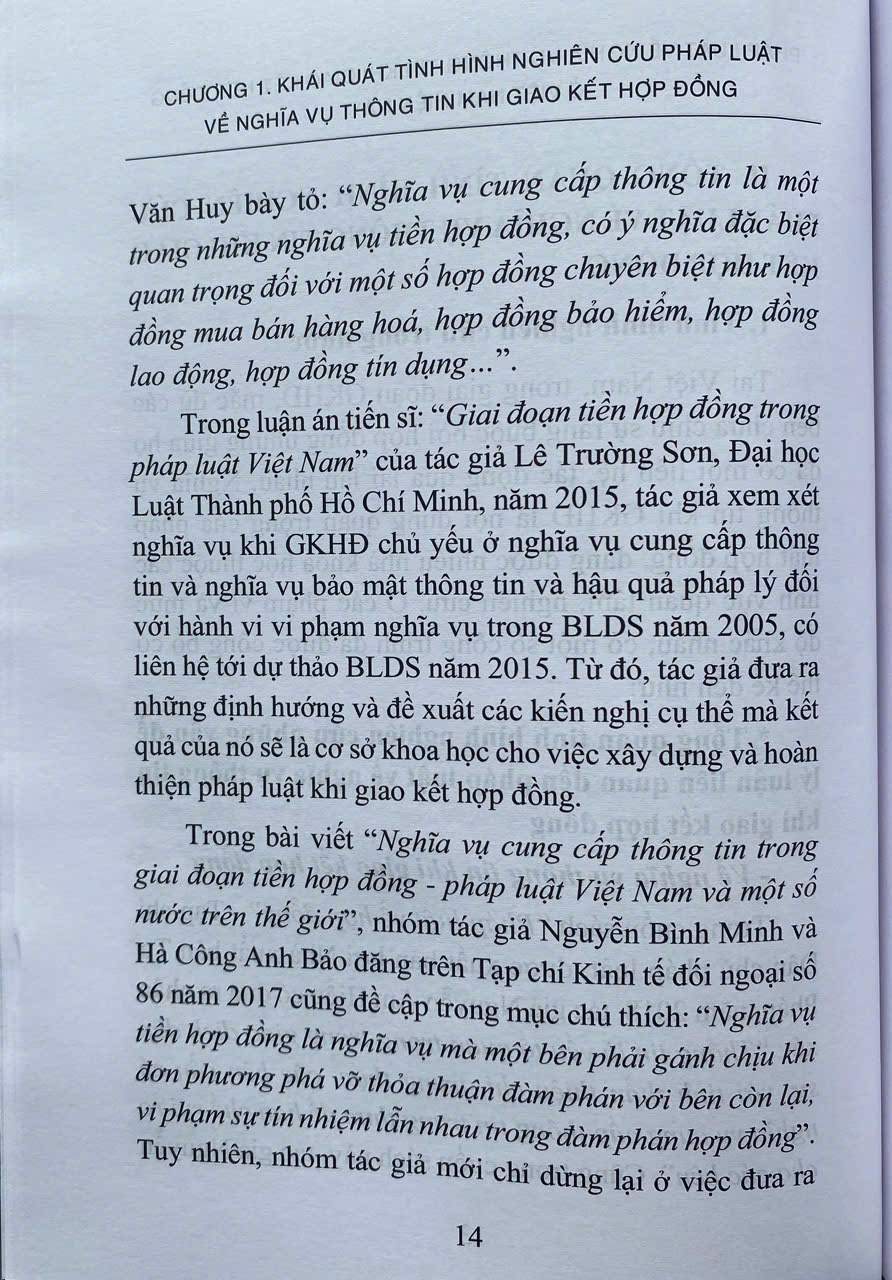 Pháp Luật Về Nghĩa Vụ Thông Tin Khi Giao Kết Hợp Đồng Ở Việt Nam Hiện Nay