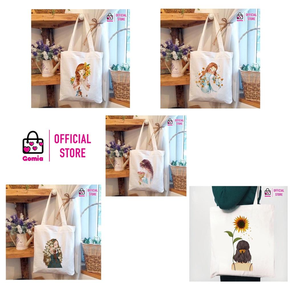 Túi TOTE vải Canvas mẫu mới giá rẻ đẹp thời trang đi học đi chơi du lịch dã ngoại GOMIA TT2092