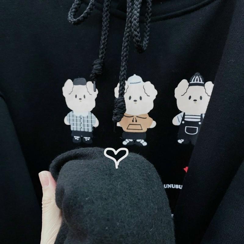 Áo khoác Hoodie Family Bear tay phồng