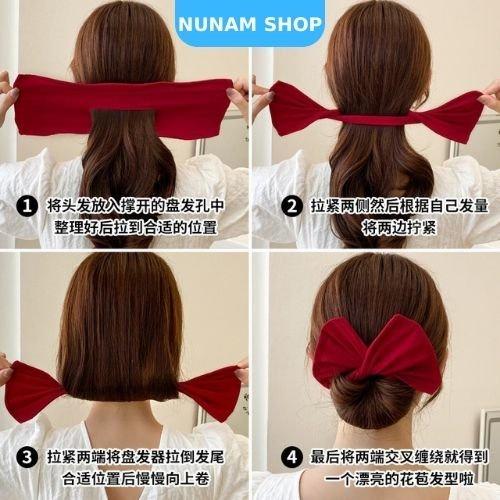 Kẹp vải bới tóc thắt nơ thời trang nhiều mẫu lựa chọn cho nữ Nunam Shop