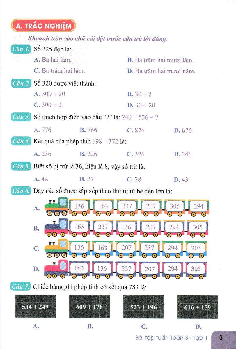 Bài Tập Tuần Toán Lớp 3 - Tập 1 (Bộ Sách Kết Nối Tri Thức Với Cuộc Sống) - ND