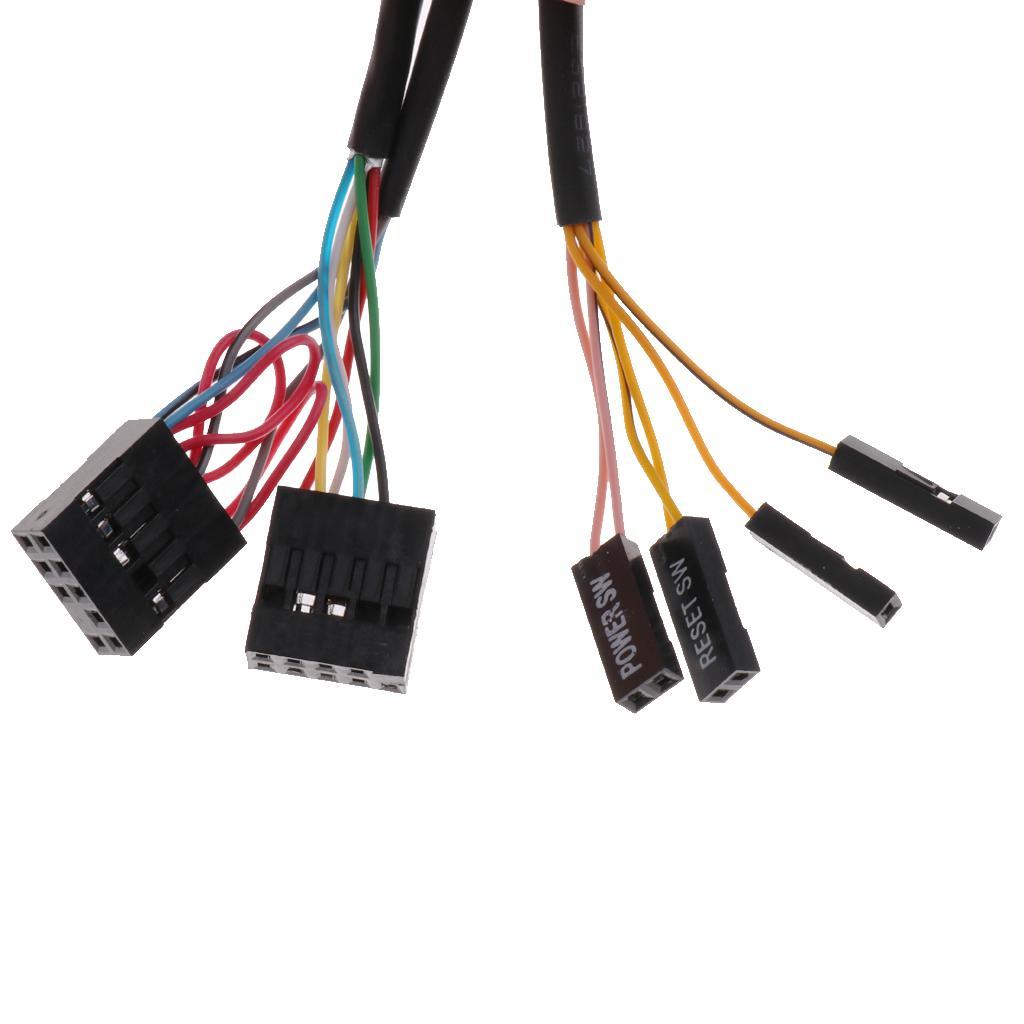 2-3pack Desktop PC Computer Power Switch & USB Port Reset Button&3.5mm Audio