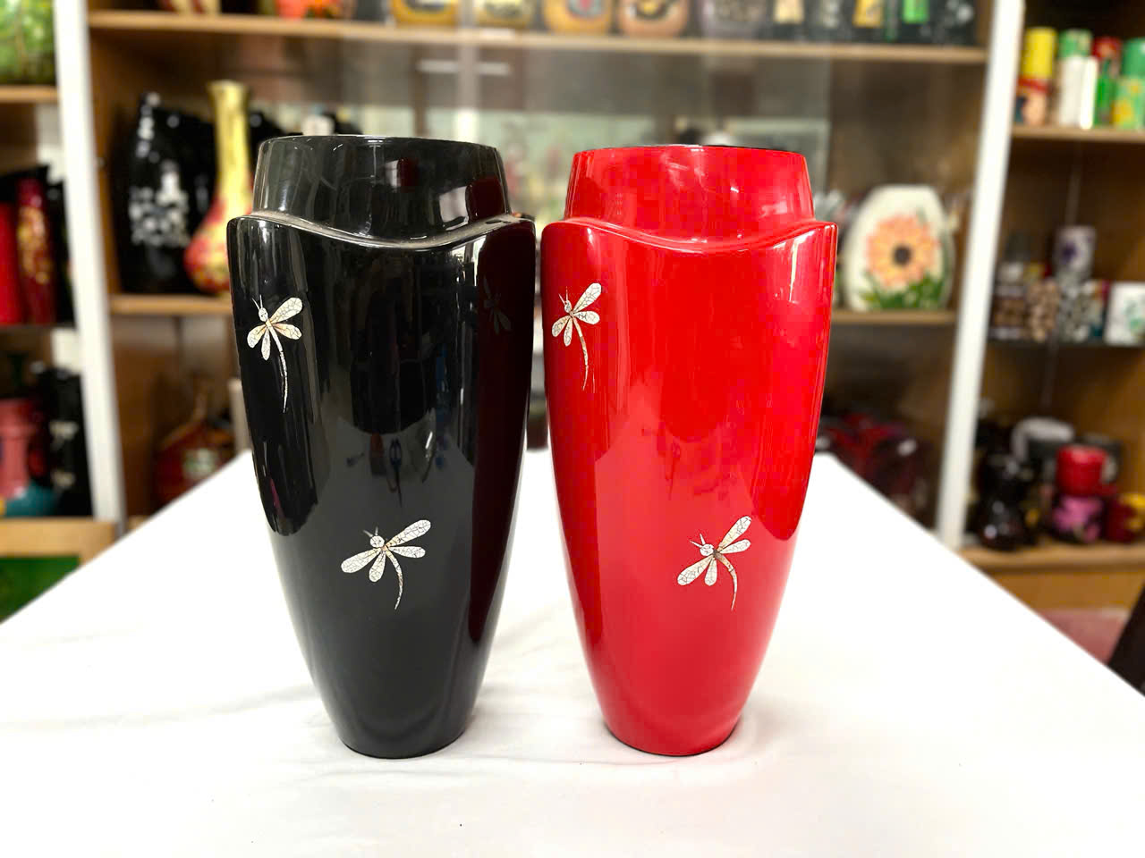 Bình Hoa Sơn Mài - Mã B05 | Dáng Trụ Thanh Lịch | Size 34x16 cm