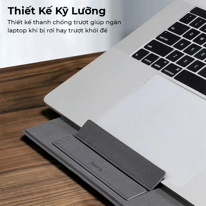 Giá đỡ cho laptop macbook đa năng Baseus có thể xếp gọn thay đổi nhiều tư thế, hỗ trợ làm việc đứng - hàng chính hãng