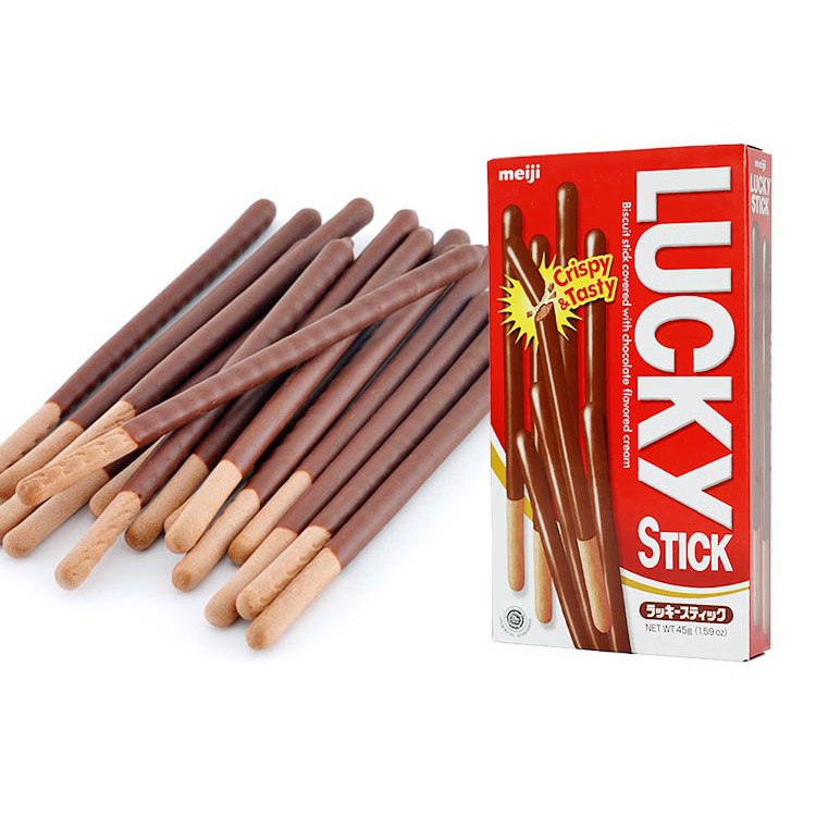 Lốc 10 Bánh que Meiji Lucky stick chocolate 45g