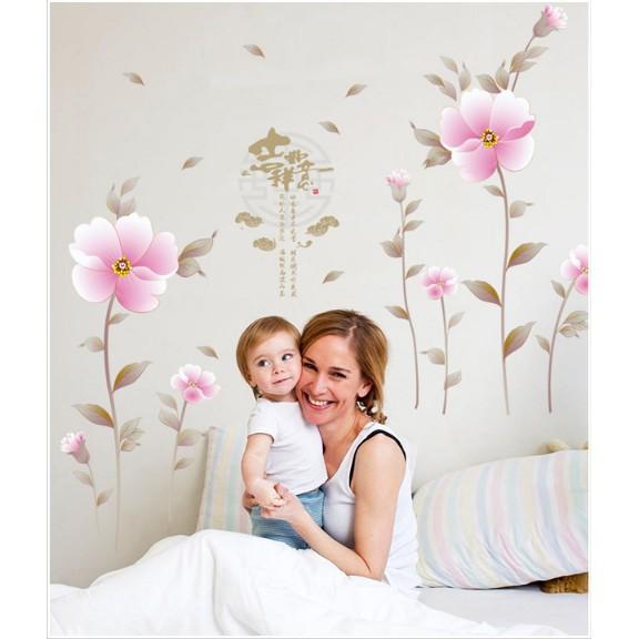 Decal trang trí Hoa Tím Nhạt cổ trang A.H