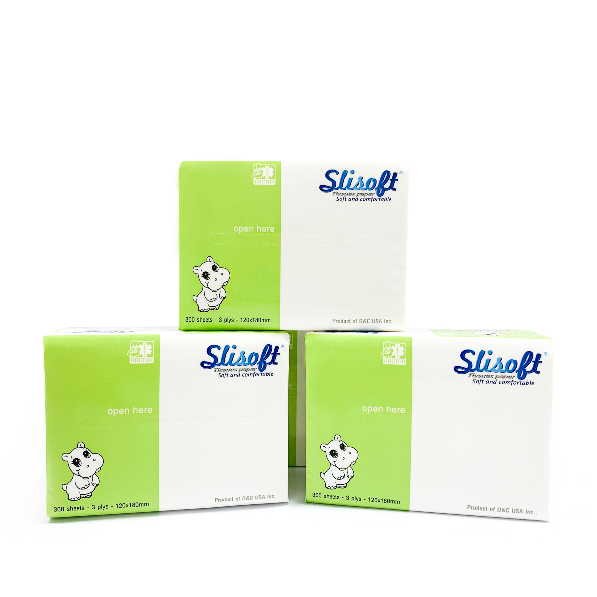 Giấy ăn Slisoft Trắng 100 tờ x 3 lớp, khăn giấy khô thân thiện môi trường không chất tẩy trắng an toàn cho cả gia đình