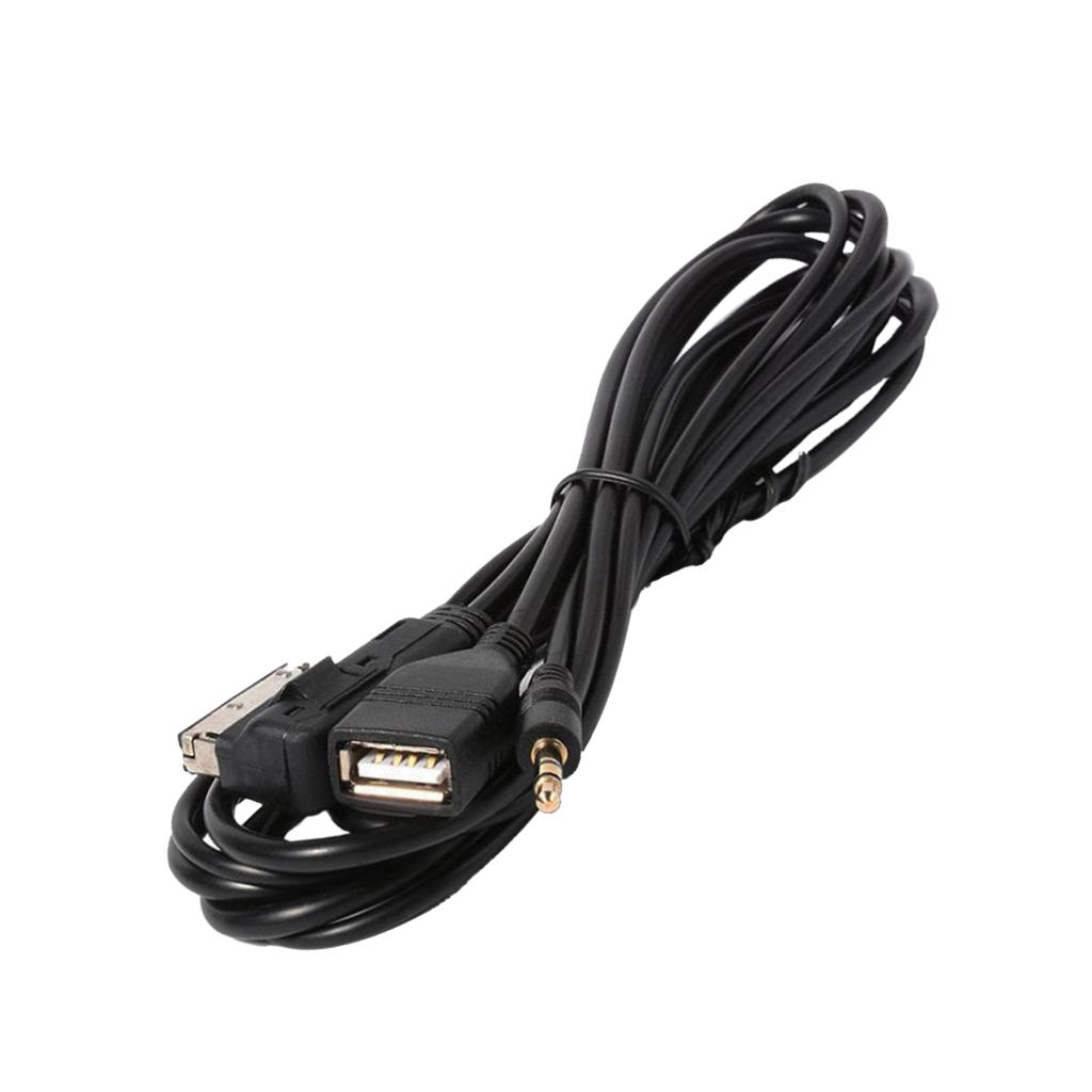 Car Media AMI MDI to Stereo 3.5mm Audio USB Female AUX Adapter Cable to for Audi A3 A4 A5 A6 S5 A6 A8 Q7 S4 S8 TT/ VW Jetta GTI GLI Jetta Passat Cc Tiguan Touareg EOS