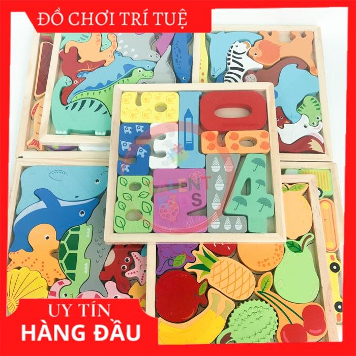 Đồ chơi khung gỗ ghép hình động vật 3d phát triển trí tuệ cho bé từ 2 đến 4 tuổi